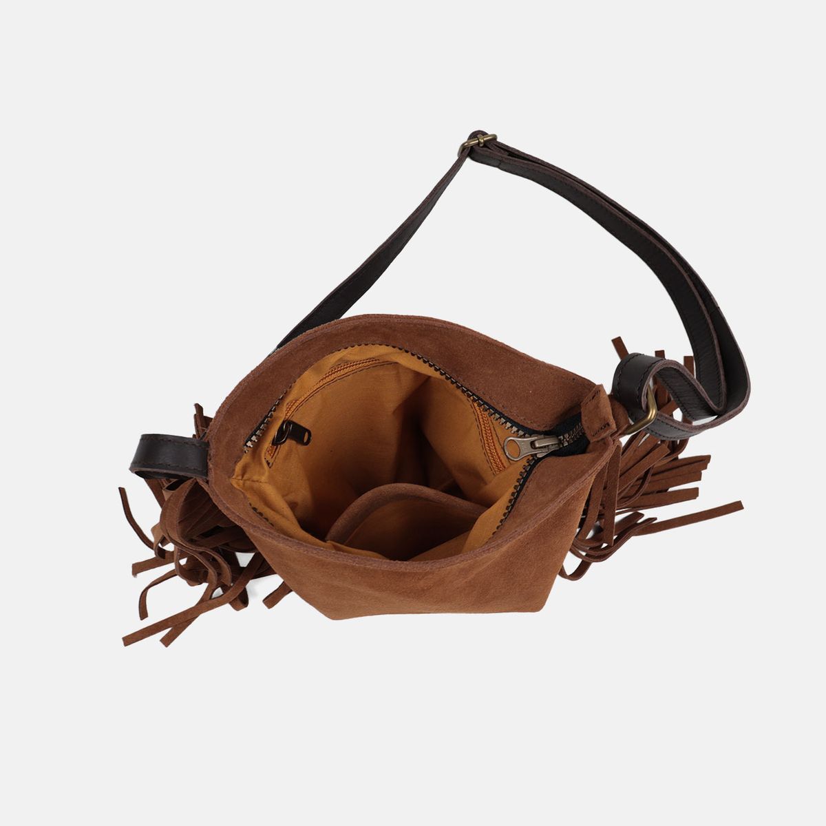 Bandolera de flecos Bravo de serraje CUIROTS