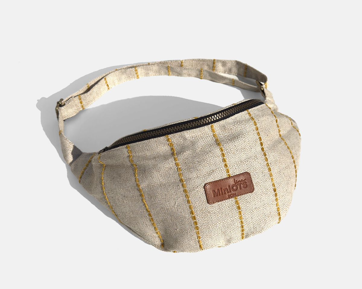 Petit sac bandoulière MINIOTS rayures jaunes