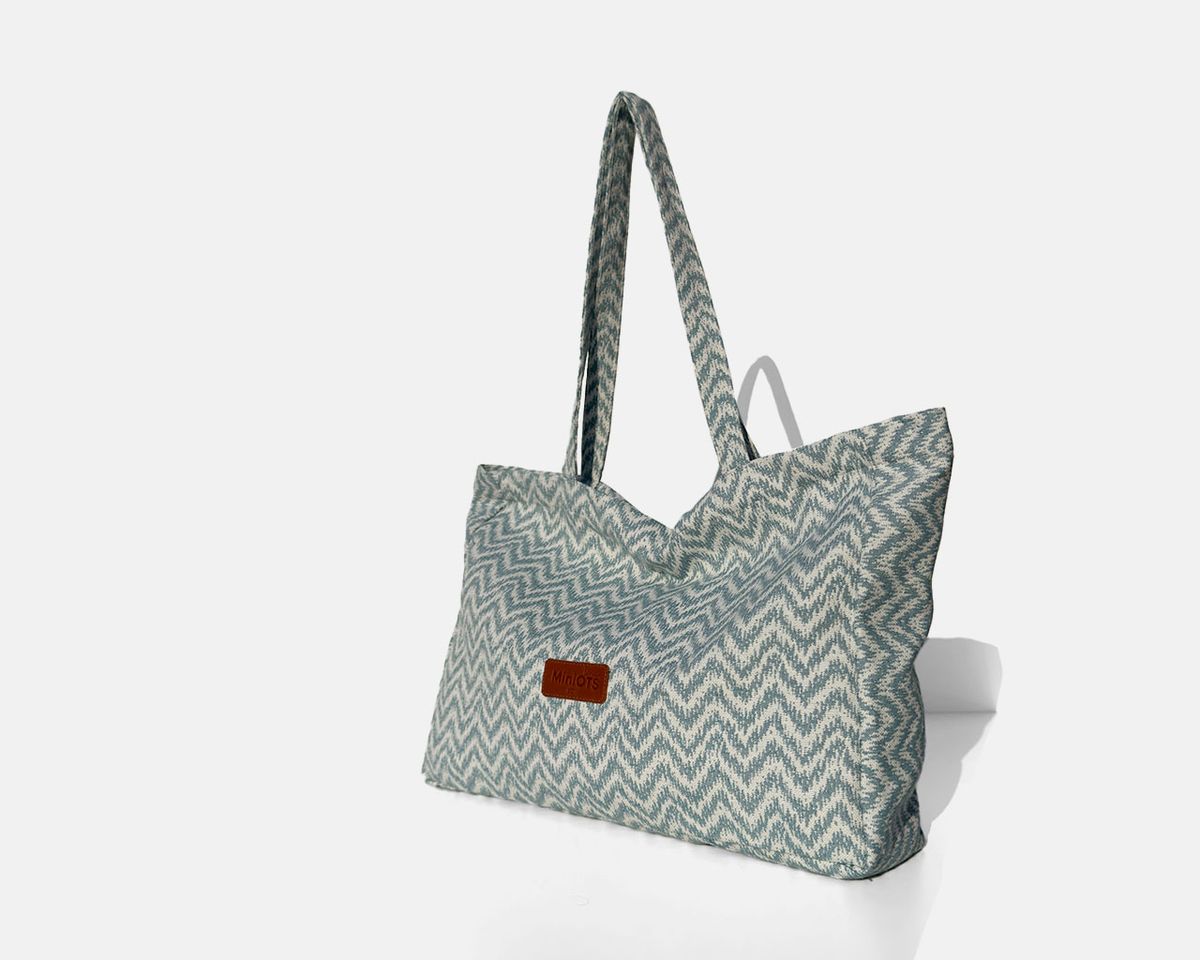 Bolsa tipo shopper grande MINIOTS étnico azul