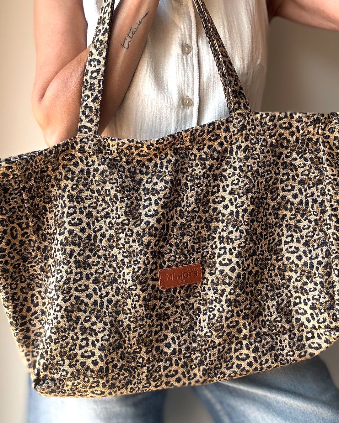 Bolsa tipo shopper grande MINIOTS Leopardo