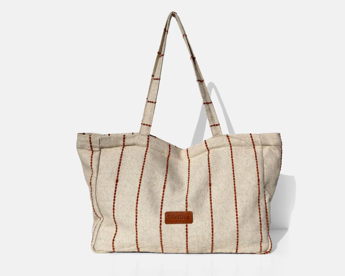 Bolsa tipo shopper grande MINIOTS rayas caldera