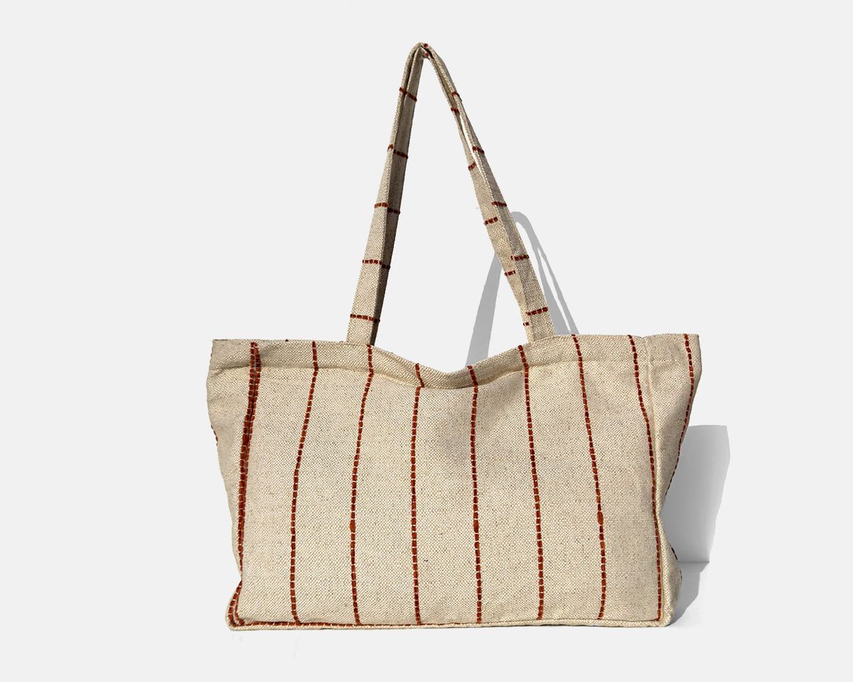 Bolsa tipo shopper grande MINIOTS rayas caldera