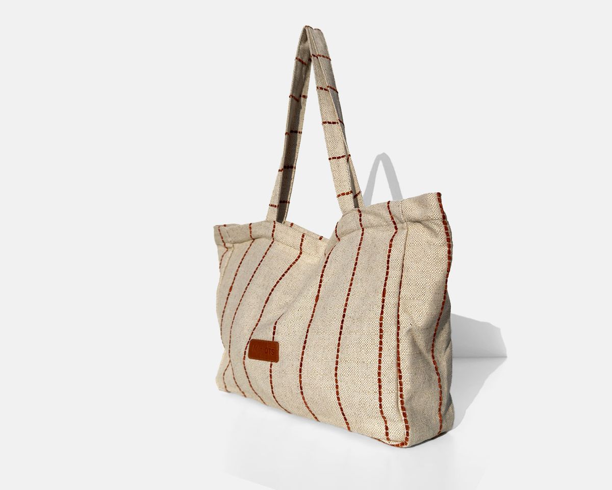 Bolsa tipo shopper grande MINIOTS rayas caldera