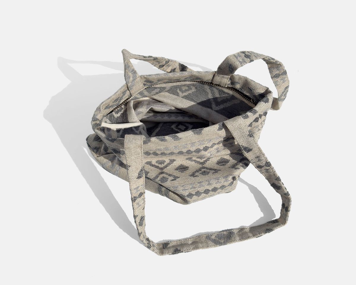 Bolsa tipo shopper mediana MINIOTS étnico gris