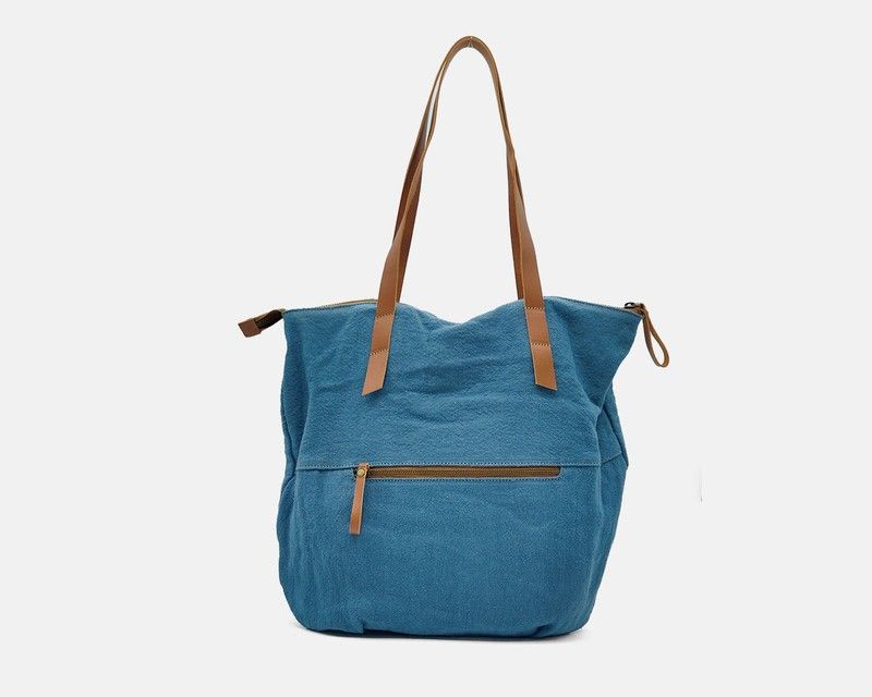 Bolso de hombro shopper de lino