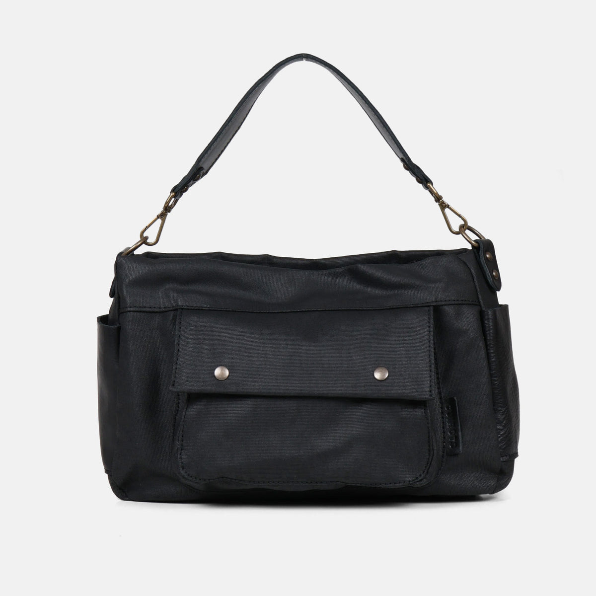 Bolso de hombro y bandolera Barbour en color negro, vista frontal