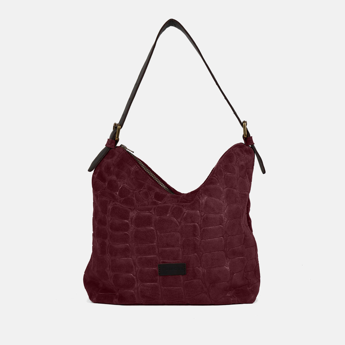 Bolso de hombro Coco de serraje en color burdeos