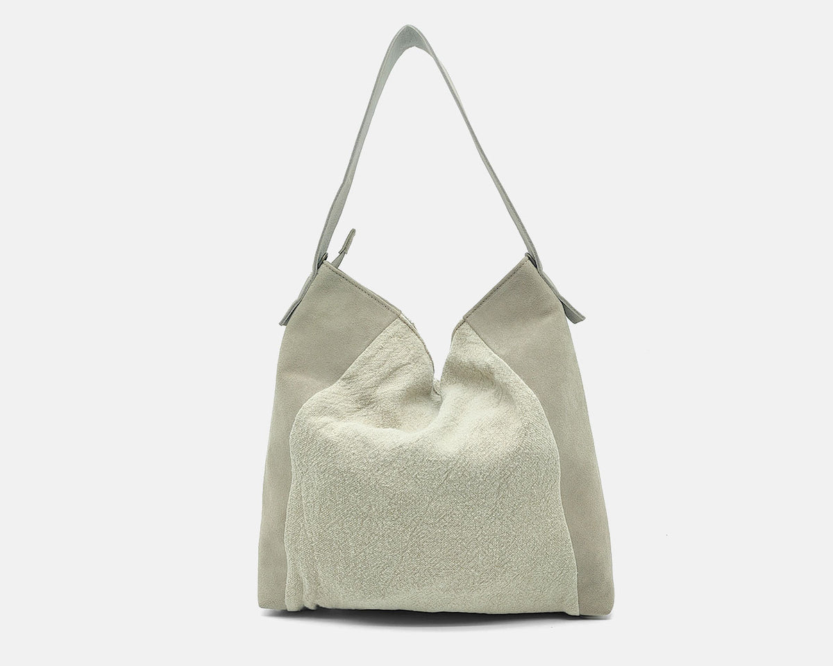 Bolso de hombro CUIROTS Étnica en color beige, vista trasera