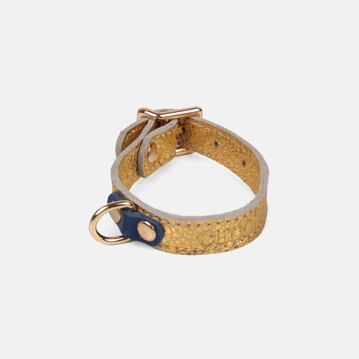 Collar Bimba S dorado-azul