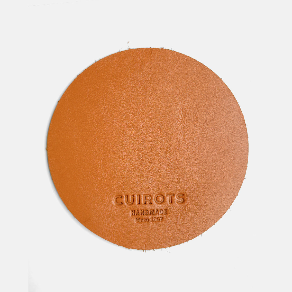 Posavasos grande CUIROTS de piel en color cuero