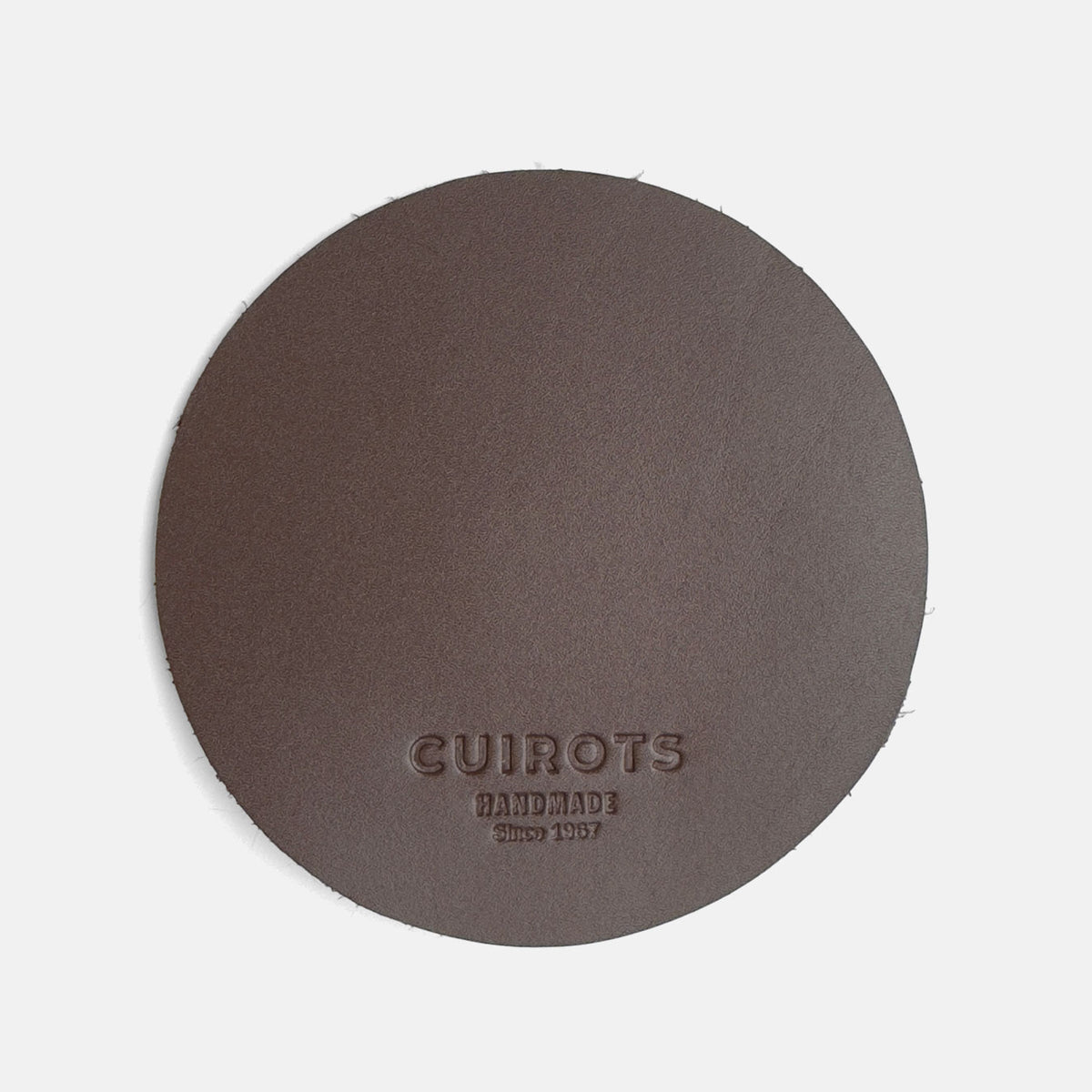 Posavasos grande CUIROTS de piel en color testa