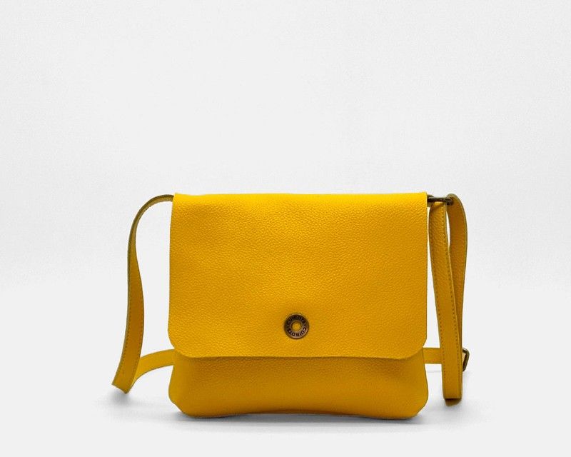 Bandolera con solapa pequeña CUIROTS Seta de piel