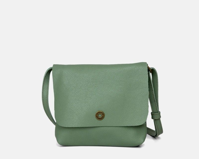 Bandolera con solapa pequeña CUIROTS Seta de piel