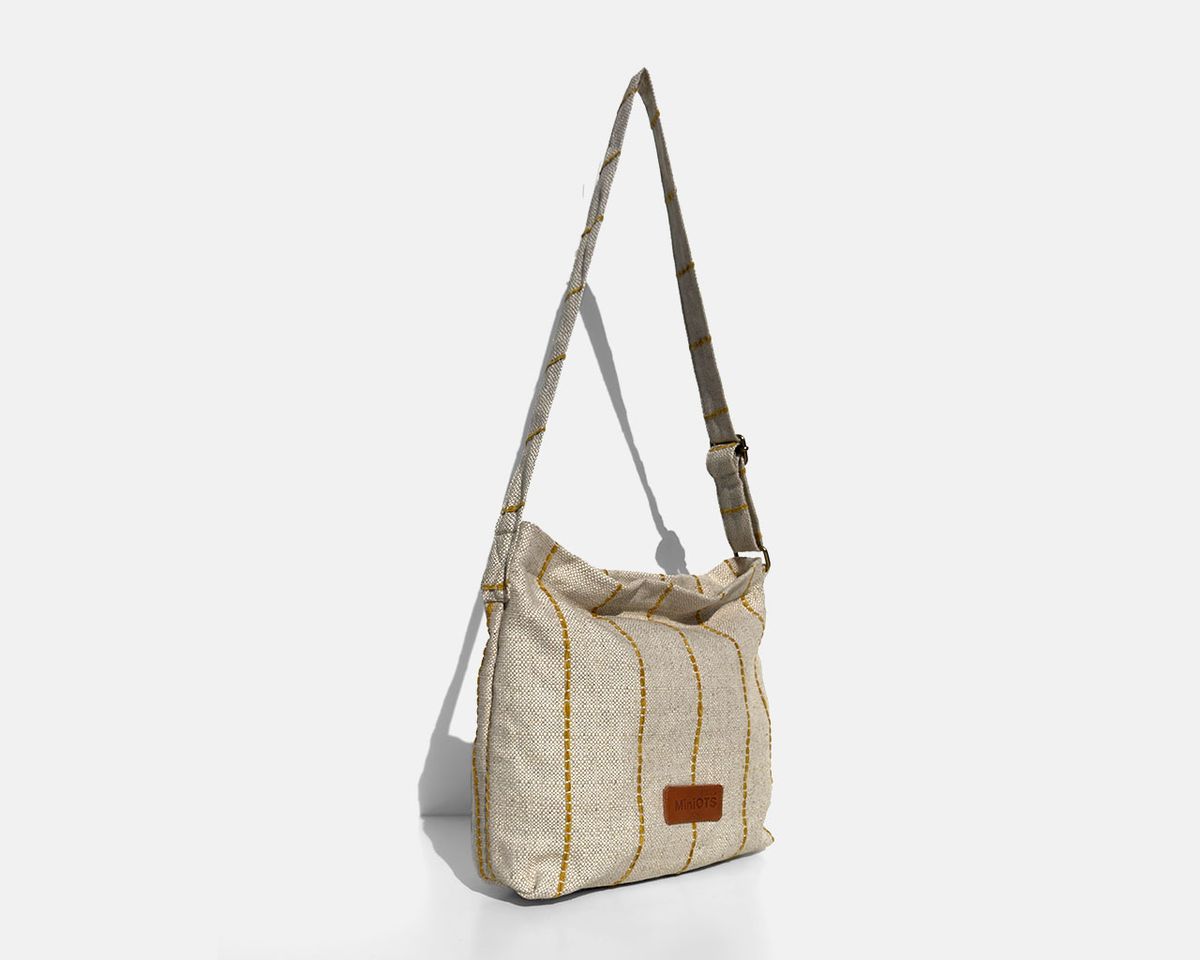 Bolsa bandolera mediana MINIOTS rayas amarillas