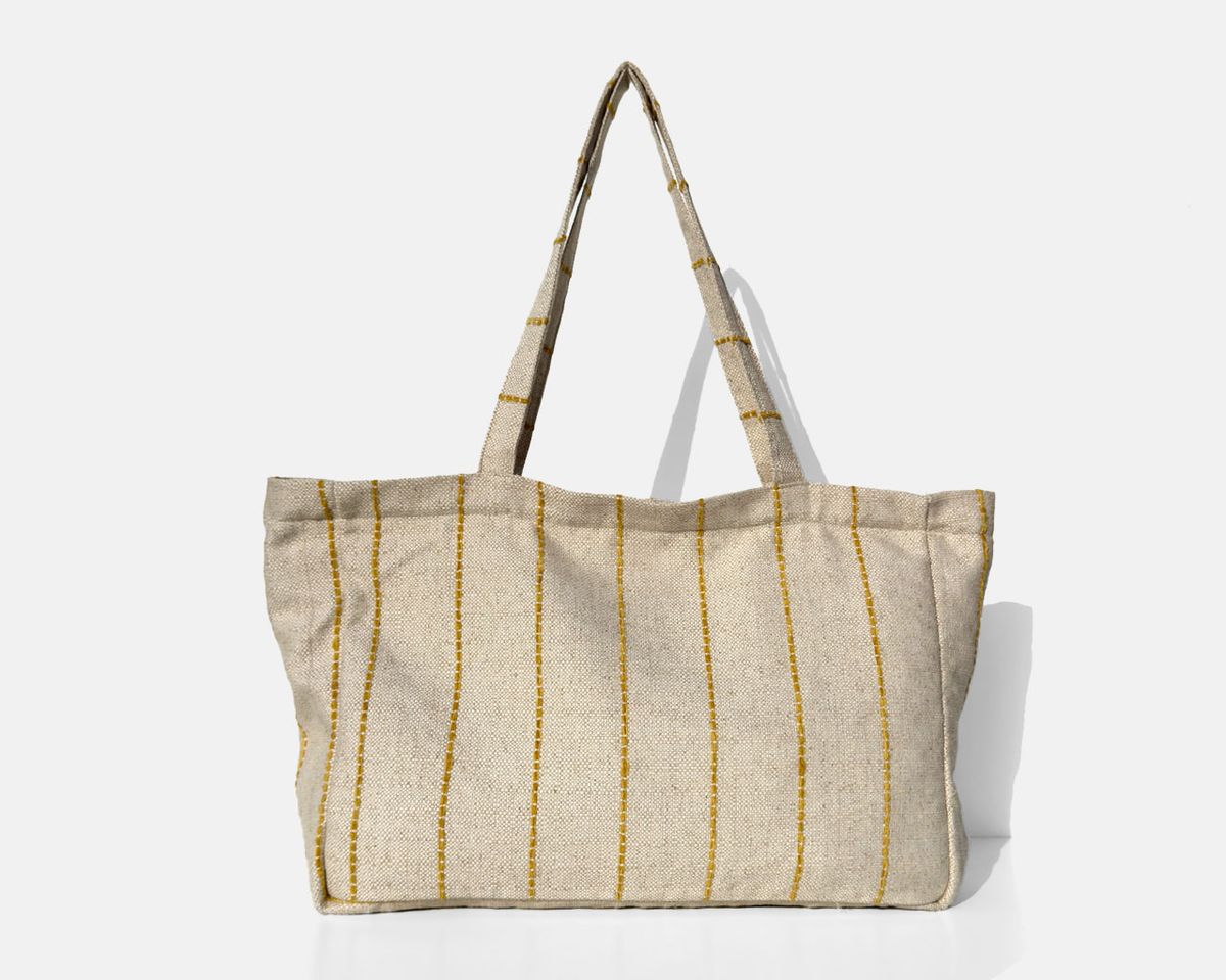 Bolsa tipo shopper grande MINIOTS rayas amarillas