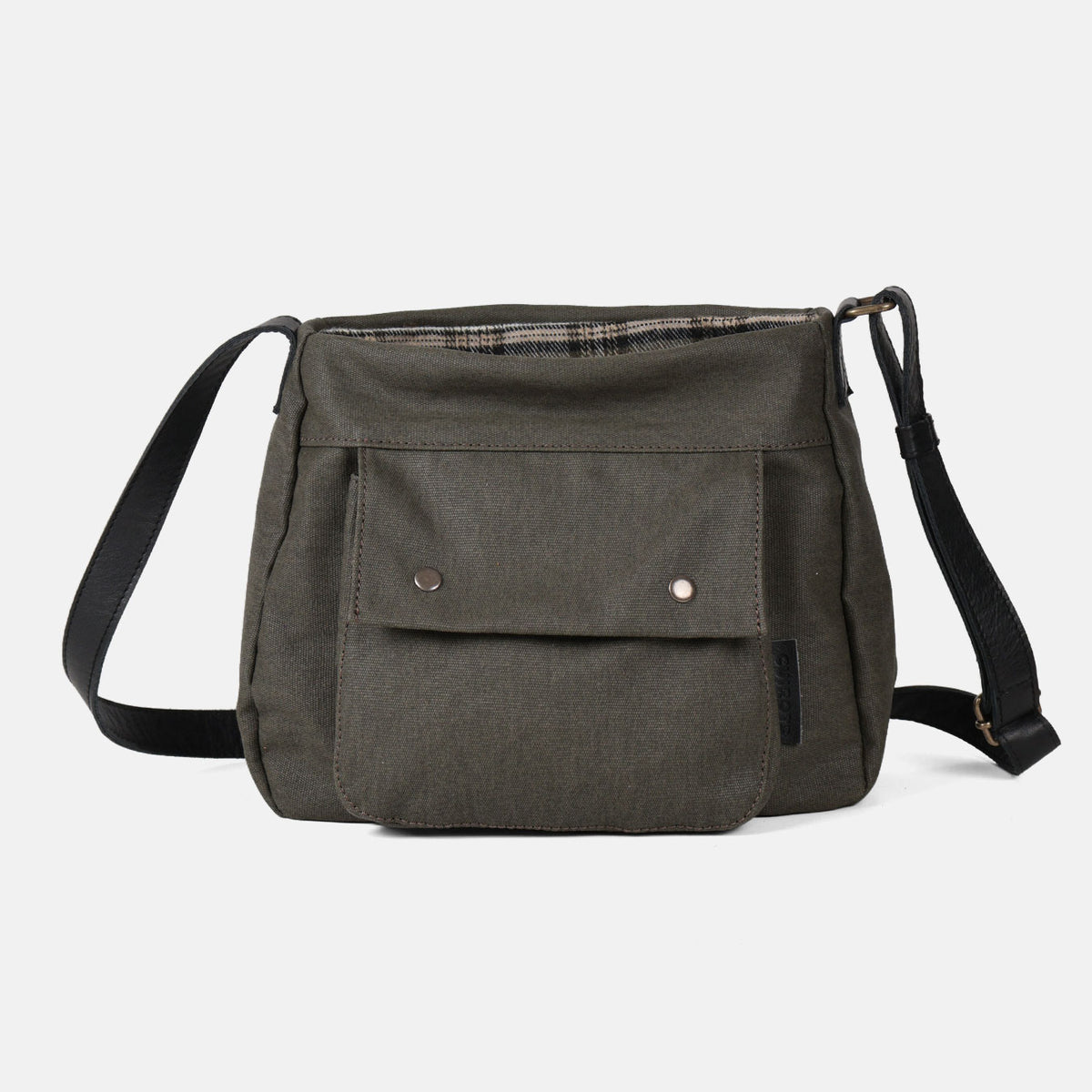 Bolso bandolera Barbour en color kaki, vista frontal