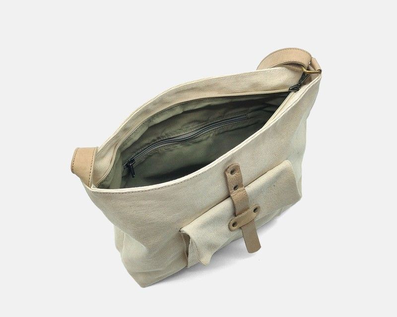 CUIROTS Mist canvas and leather crossbody bag