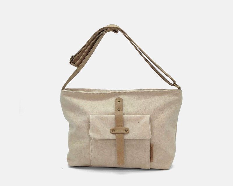 CUIROTS Mist canvas and leather crossbody bag