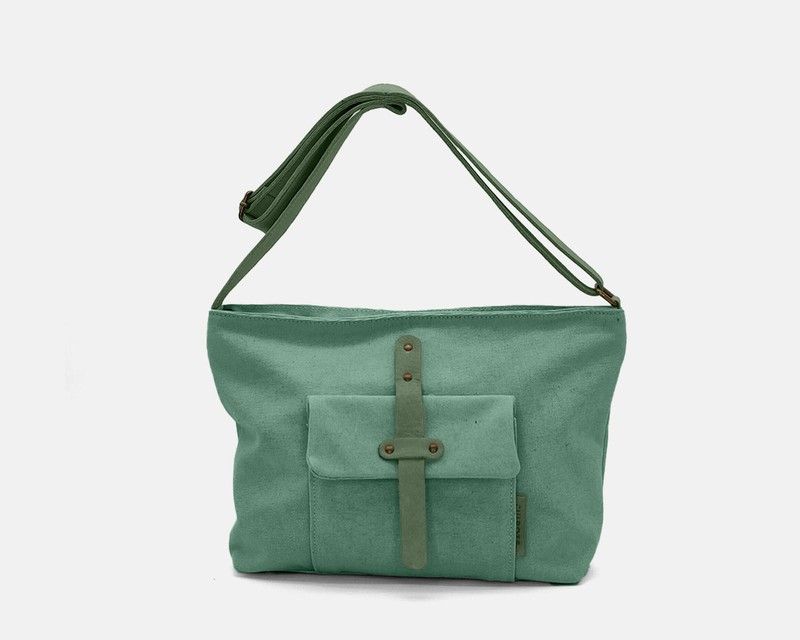 CUIROTS Mist canvas and leather crossbody bag