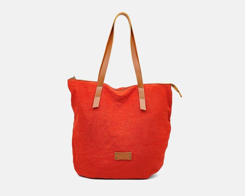 Bolso de hombro shopper de lino