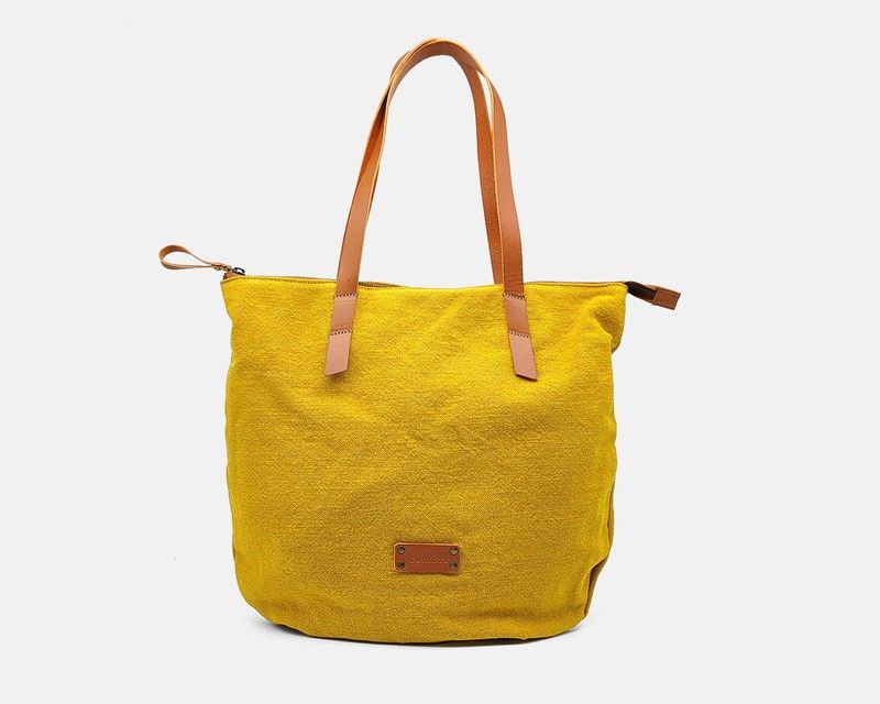 Bolso de hombro shopper de lino