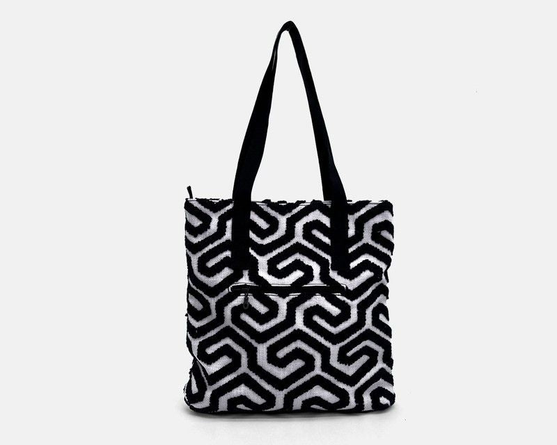 Bolso de hombro Shopper CUIROTS Summer geométrico negro