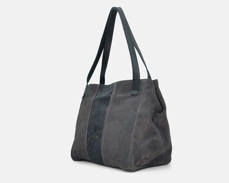 Bolso de hombro tipo Tote Bag CUIROTS Bi de serraje y pana