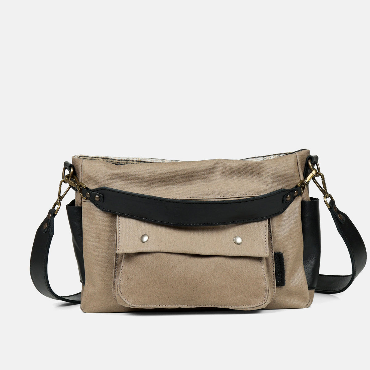Bolso de hombro y bandolera Barbour en color taupe, vista frontal