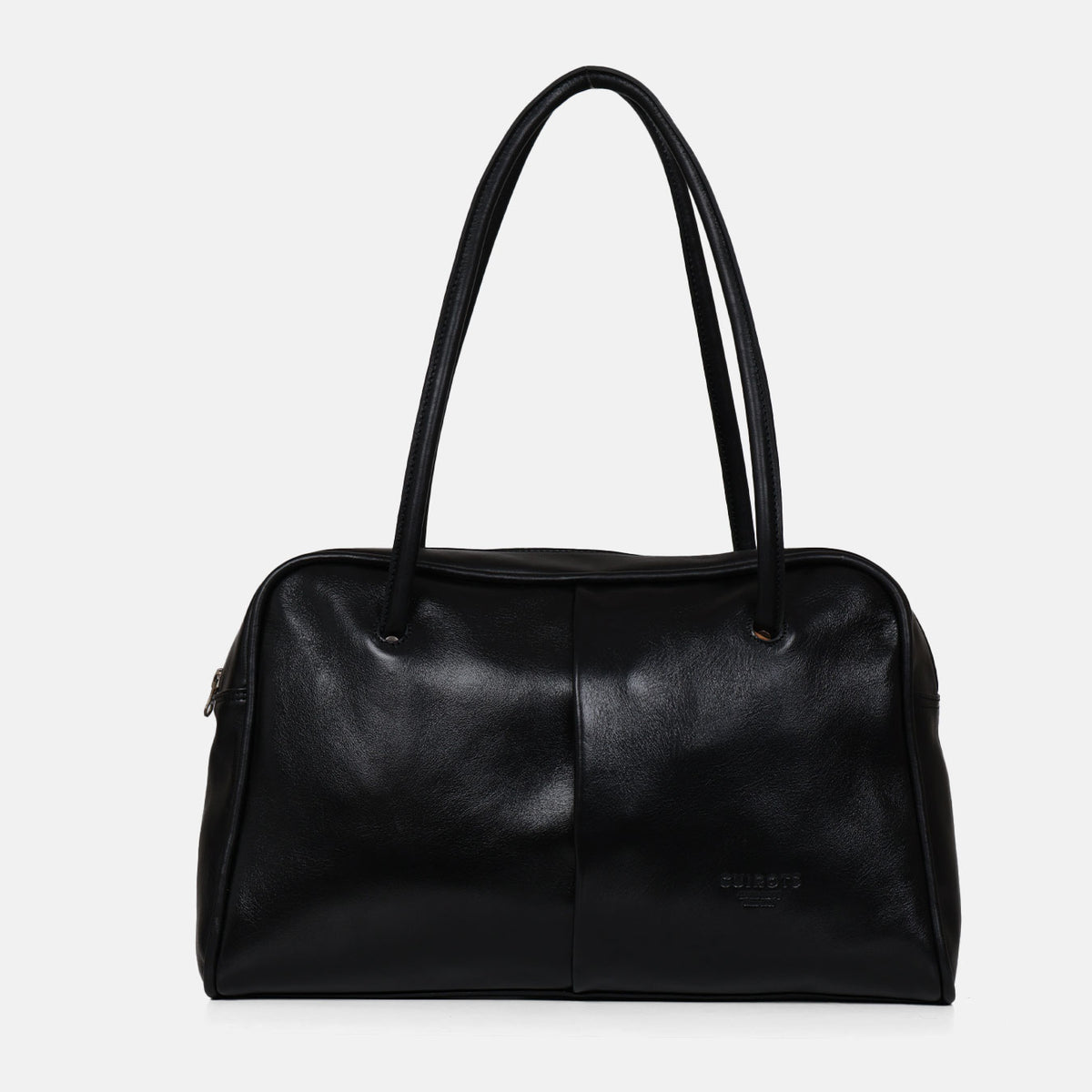 Bolso de hombro shopper Classic de piel en color negro, vista frontal