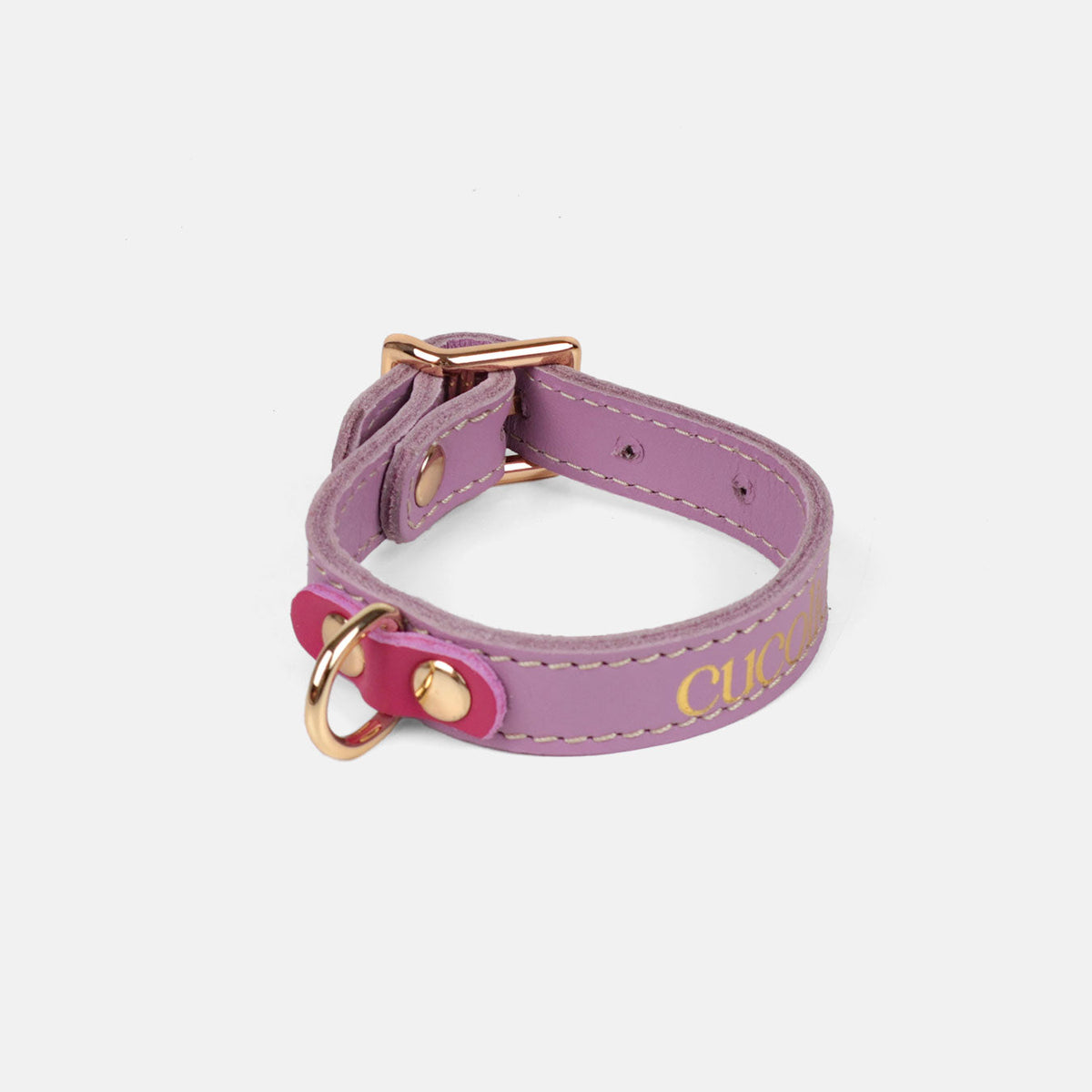 Collar Bimba S lila con detalle amarillo