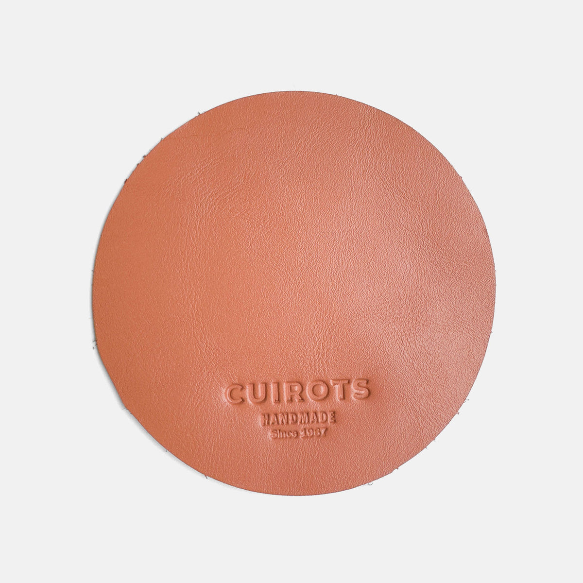 Posavasos grande CUIROTS de piel en color coral