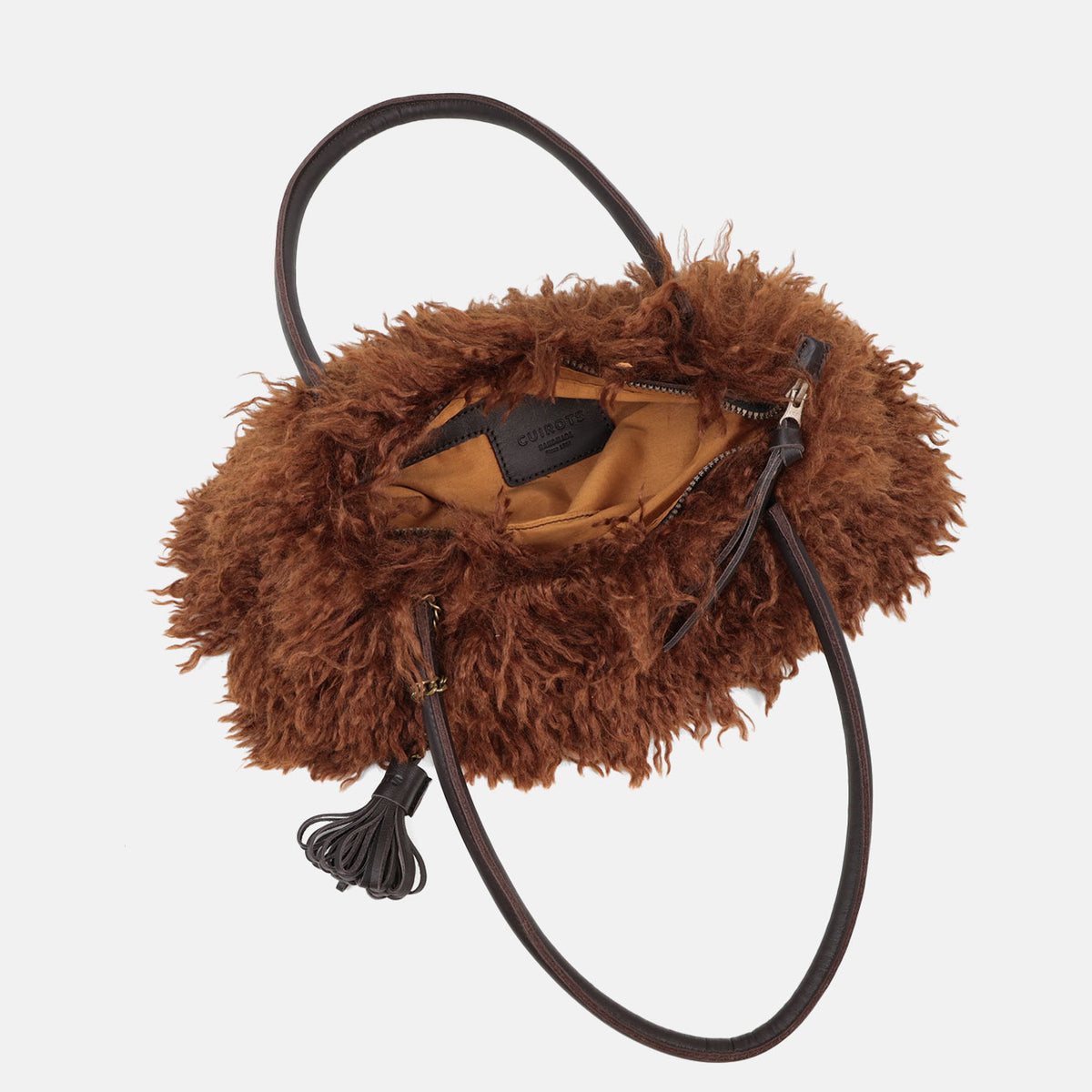 Interior forrado del shopper Caniche CUIROTS con cremallera