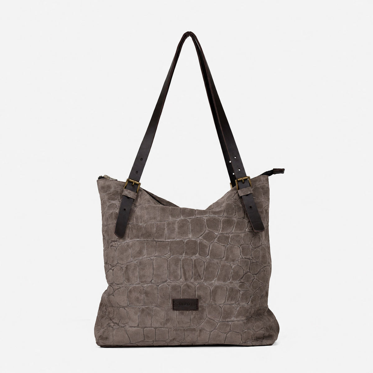 Shopper Coco de serraje en color taupe
