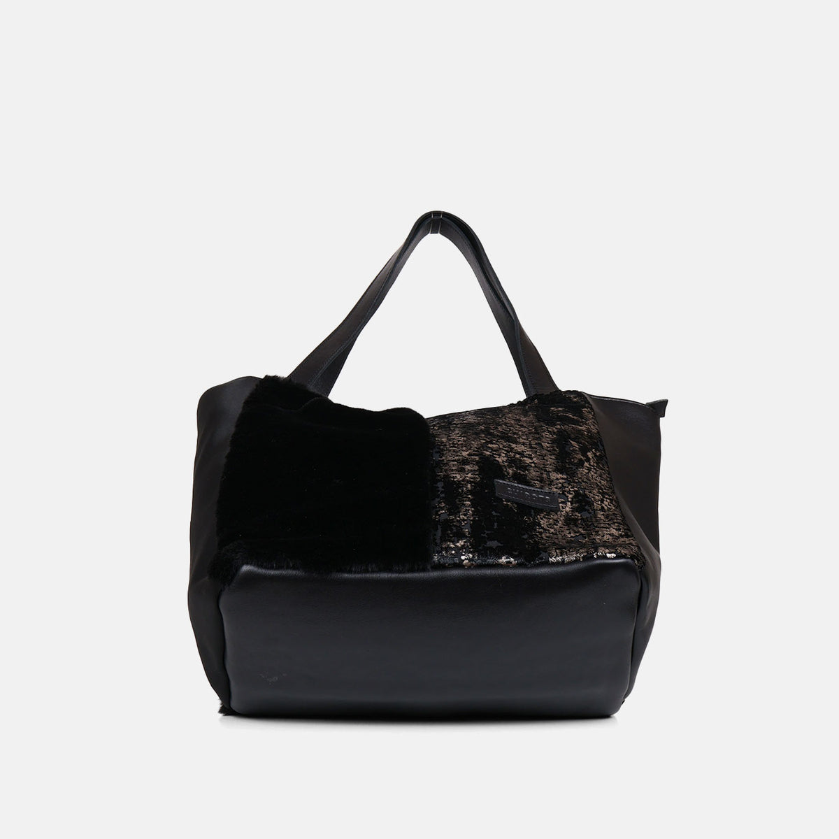 Shopper Midnight CUIROTS con la base de piel negra