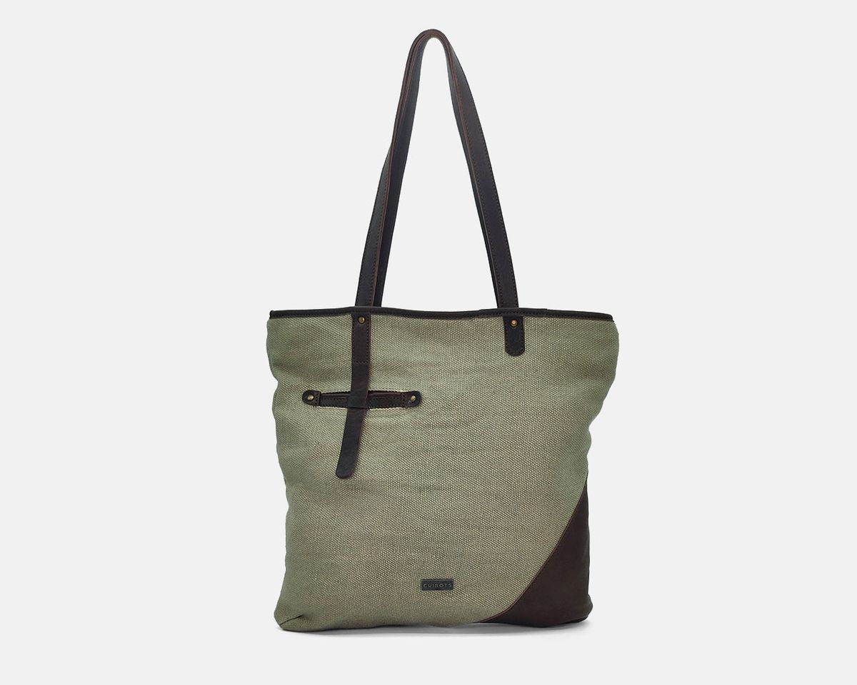 Shopper TIBI de lino y piel